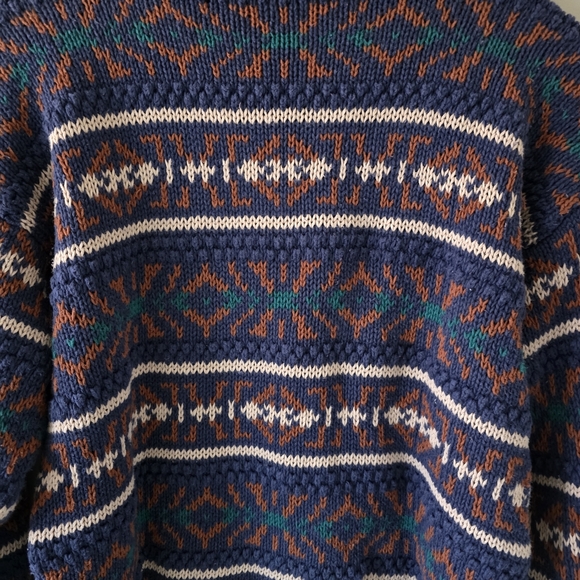 Honors M Vintage 90s Coogi Style Eclectic Grandpa Dadcore Chunky Knit Sweater - Picture 11 of 13